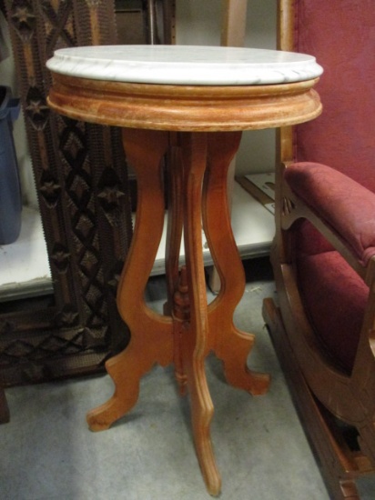 Vintage Eastlake Style Marble Top Table/Stand