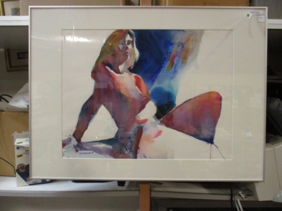 Signed Original Watercolor "The Model" Artwork by Don Andrews