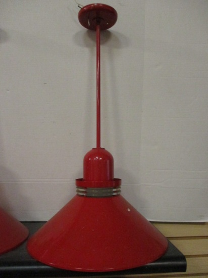 Red Industrial Pendant Light