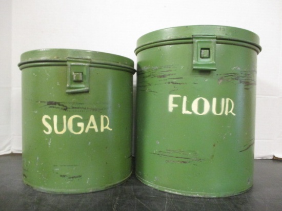 Two Vintage Metal Canisters