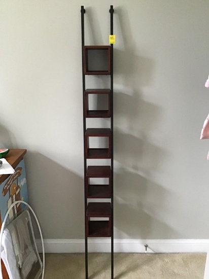 LEANING STYLE METAL AND WOOD SHELF