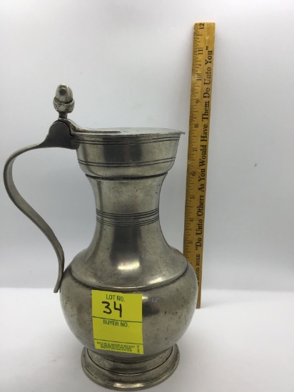 ANTIQUE PEWTER PITCHER/TANKARD MARKED ITALY AND OTHER HALLMARKS