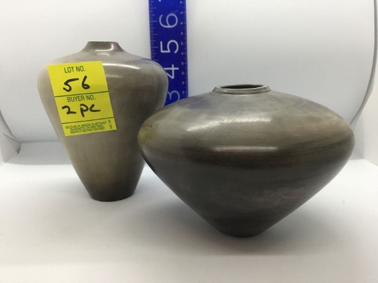 PAIR OF STUDIO POTTERY VASES WITH ARTIST MARK ON BOTTOM, PURCHASED IN DURANGO, CO. IN 1980's