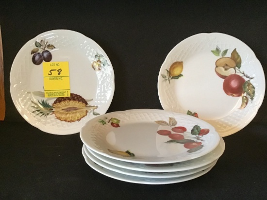 SET OF 5 SMALL DISHES - LIMOGE PHILIPPE DESHOULIERES