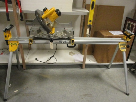 DeWalt 12" Compound Miter Saw On Stand With Work Piece Support