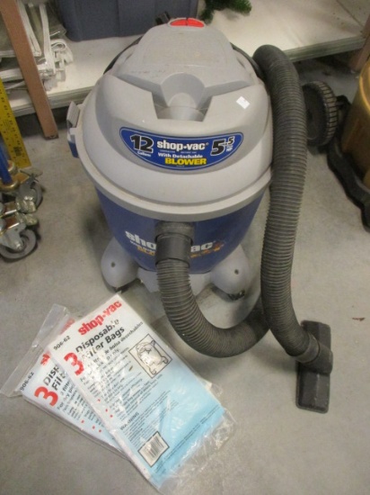 12 Gallon 5.5 Peak HP Shop Vac With Detachable Blower