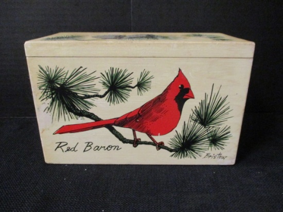 Enid Collins Original Box Bag by Collins of Texas "Red Baron" Wood Purse