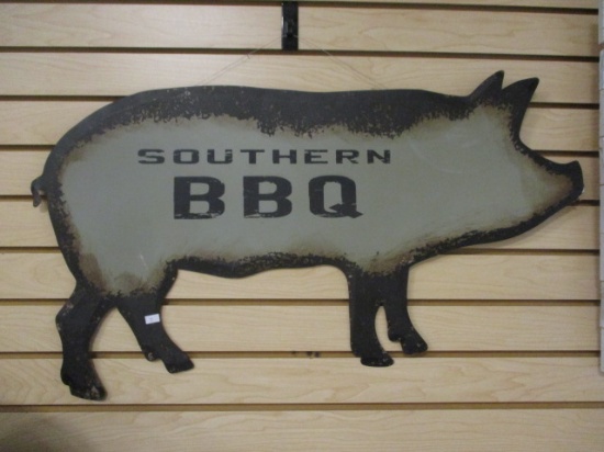 Metal Pig Silhouette "Southern BBQ" Sign