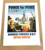 POWER FOR PEACE - ARMED FORCES DAY Cold War Poster