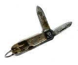 WWII US Custom Personalized Veteran Knife with Interesting Plexi-Glass Handle