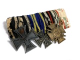 Original WWI German 3 Medal Bar with Four Award Ribbons