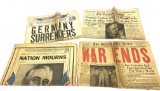 End of WWII Interesting Newspaper Grouping