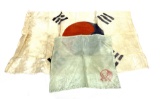 Vintage Korean Silk Flag with marked Handkerchief