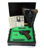 Exceptionally Rare 1939 Mauser Banner Eagle/K Nazi Police Luger in Presentation Case w/ Holster