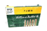 20rds. Sellier & Bellot 7x65R 173gr. SPCE Ammunition