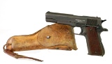 US 1943 WWII Ithaca 1911A1 Pistol with British Lend-Lease Markings and 1943 Dated Holster