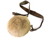 Spanish-American War US Model 1878 Round Canteen with Leather Strap