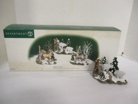 Dept. 56 Village Accessories:  Woodland Animals At Cliff's Edge,