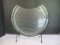 Round Glass Vase on Metal Stand