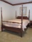 Full Size Four Poster Bed with Wood Rails