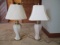 Two Ceramic and Brass Finish Lamps