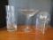 Etched Crystal Vase, Alicja Poland Crystal Compote, and Glass Bowl with Acrylic Stand