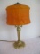 Vintage Metal Lamp with Glass Shade