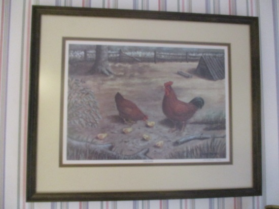 "Chickens" by Frank Morris Signed and Numbered Framed Print