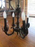 Black Metal Four Light Chandelier