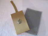 Vintage Ladies' Metal Compact and Cigarette Case with Strap