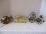 Hand Made Stone Candle, Note Cards in Music Box, Candle Holders, Musical Nest