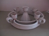 Hand Made Pottery Candle Ring and Candlestick