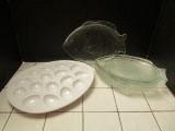 Five Fish Shaped Plates and Egg Plate