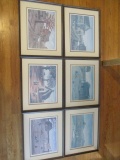 Set of Six Signed and Numbered Frank Morris Black Americana Prints