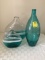 Set of 3 Decorative Glass Bottles/Vases