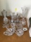 Table lot of Clear Glass Items