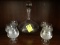 Glass Decanter with 6 Small Stems - Clipper Ship Etched