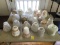 Table lot of Antique and Vintage Glass Lamp and Light Globes