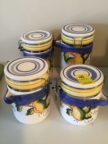 Set of 4 Fruit Motif cannisters