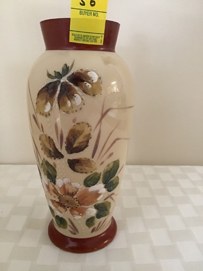 Antique Painted Glass Vase