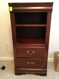 Mahogany Stain, Particle Board 2 Drawer/Shelves