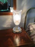 Small Glass/Brass Tone Lamp