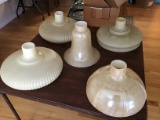 Table Lot of 5 Large Antique or Vintage Glass Lamp Globes/Shades