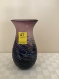 Art Glass Vase with Swirl Design