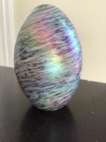 Glass Swirl Egg Paperweight