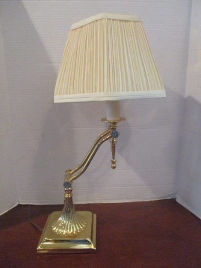 Adjustable Arm Brass Candle Stick Desk Lamp