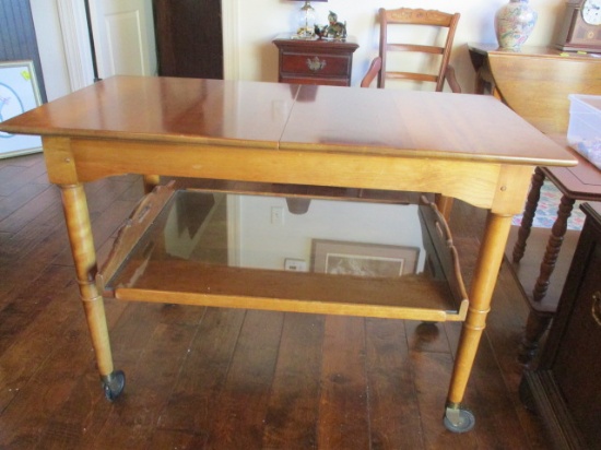 Stickley Original Rolling Table with Removable Tray Undershelf