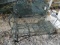 Green Metal Mesh Glider Bench with Rose Designs