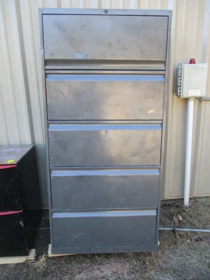 Metal Lateral File Cabinet and Contents