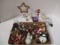Tray Lot Of Christmas Ornaments:  Ceramic, Metal, Glass